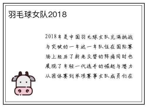 羽毛球女队2018